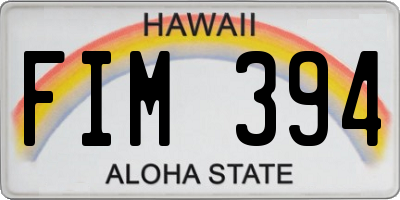 HI license plate FIM394