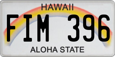 HI license plate FIM396