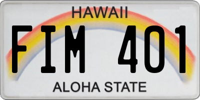 HI license plate FIM401