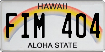 HI license plate FIM404