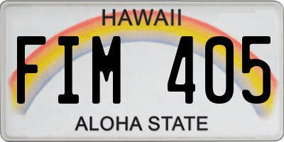 HI license plate FIM405