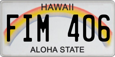 HI license plate FIM406