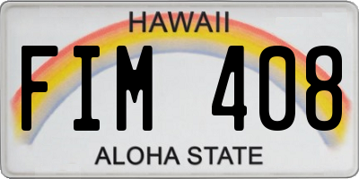 HI license plate FIM408