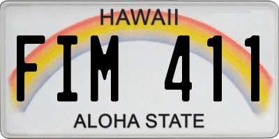 HI license plate FIM411