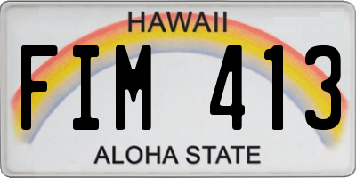 HI license plate FIM413