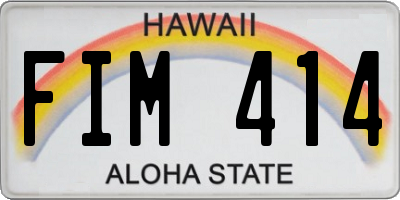 HI license plate FIM414