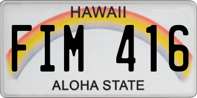 HI license plate FIM416
