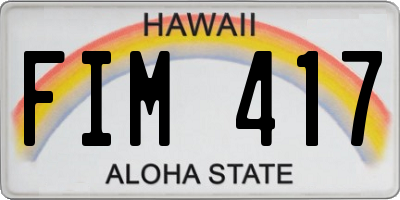 HI license plate FIM417