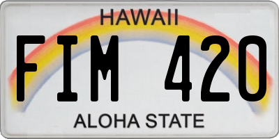HI license plate FIM420