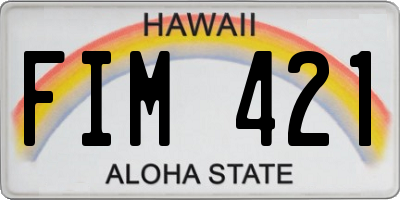 HI license plate FIM421