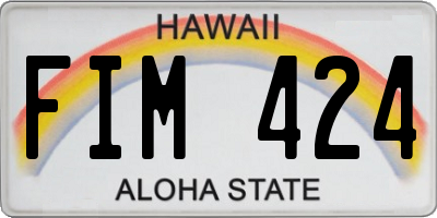HI license plate FIM424
