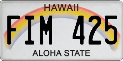 HI license plate FIM425