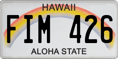 HI license plate FIM426