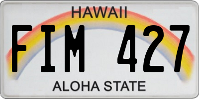 HI license plate FIM427