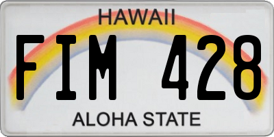 HI license plate FIM428