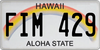 HI license plate FIM429
