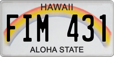 HI license plate FIM431