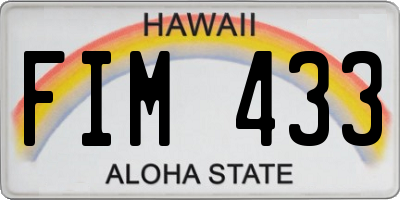 HI license plate FIM433