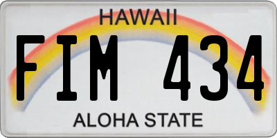 HI license plate FIM434
