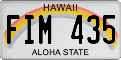 HI license plate FIM435
