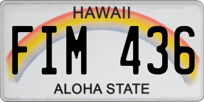 HI license plate FIM436