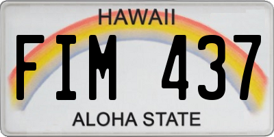 HI license plate FIM437