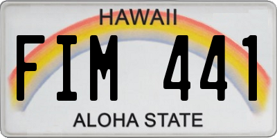 HI license plate FIM441