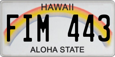 HI license plate FIM443