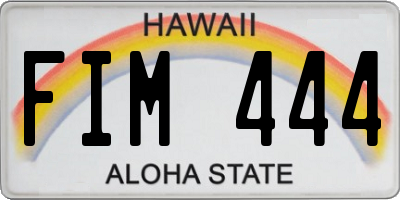 HI license plate FIM444
