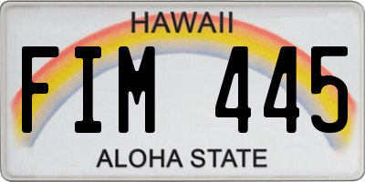 HI license plate FIM445