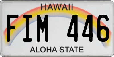 HI license plate FIM446