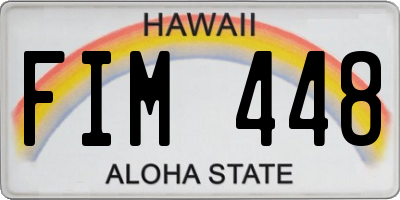 HI license plate FIM448