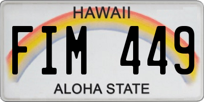 HI license plate FIM449