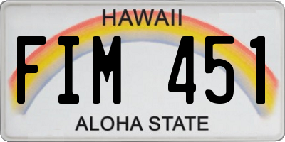HI license plate FIM451