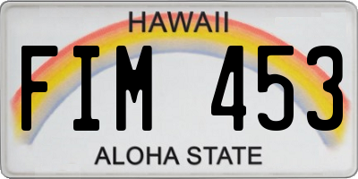 HI license plate FIM453