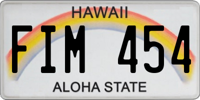 HI license plate FIM454