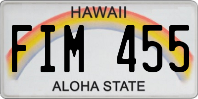 HI license plate FIM455