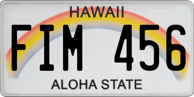 HI license plate FIM456