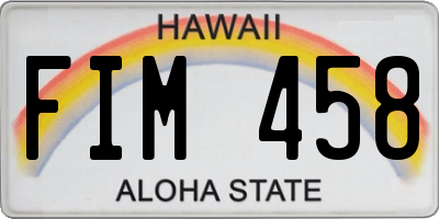 HI license plate FIM458
