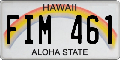 HI license plate FIM461