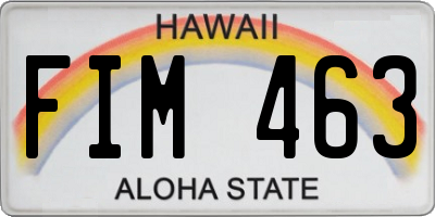 HI license plate FIM463