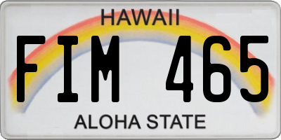 HI license plate FIM465