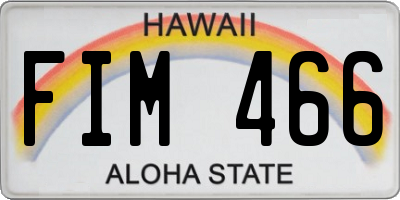 HI license plate FIM466