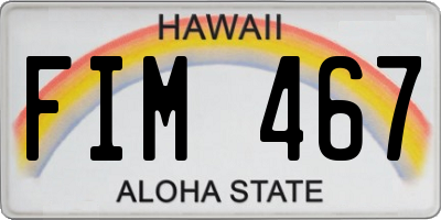 HI license plate FIM467