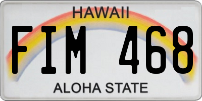 HI license plate FIM468