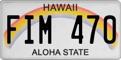 HI license plate FIM470