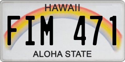 HI license plate FIM471