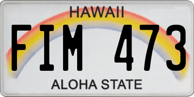 HI license plate FIM473