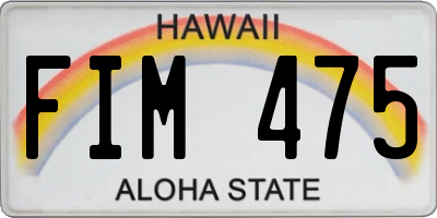 HI license plate FIM475