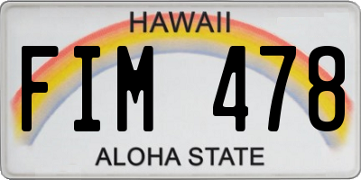 HI license plate FIM478